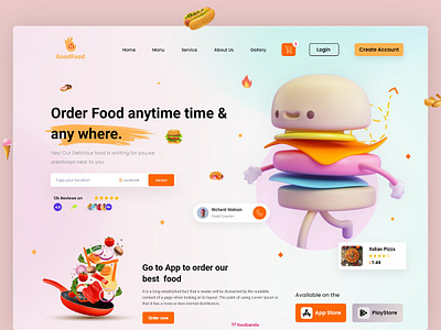 Food Website Design food food website design landing page website design