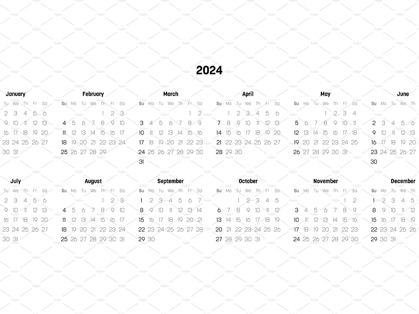 Monthly calendar annual of year 2024 by Petr Polák on Dribbble