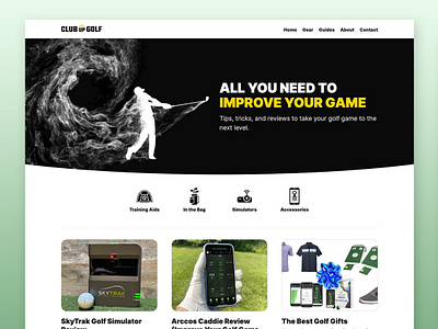 Club Up Golf golf homepage web design