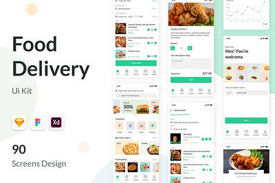 Food Order Delivery Mobile App UI Ki android app app creative food food app food delivery food service ios app mobile application modern template ui ux ux design