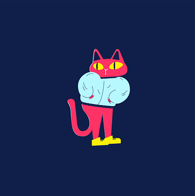mr. blue in bomber jacket 2d animal cat character digital art doodle graphic design illustration illustrator vector