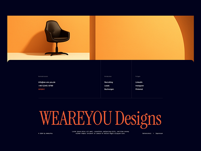 Footer by WRU Design black clean creator footer furniture orange webdesign yellow