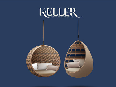 Keller - Furniture Store 3d branding graphic design logo social media ui