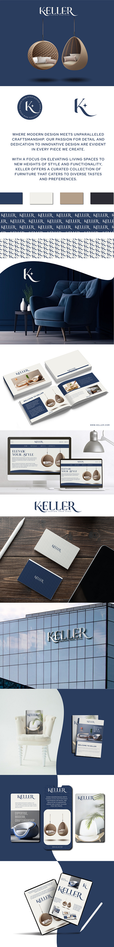 Keller - Furniture Store 3d branding graphic design logo social media ui