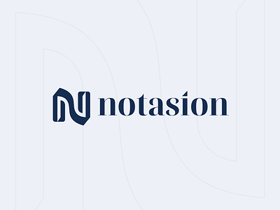 Notasion Logo design a b c d e f g h i j k l m n ambigram brand identity branding combination creative design elegant graphic design logo logo concept logo design mark minimalist navy notation paper pen simple visual identity