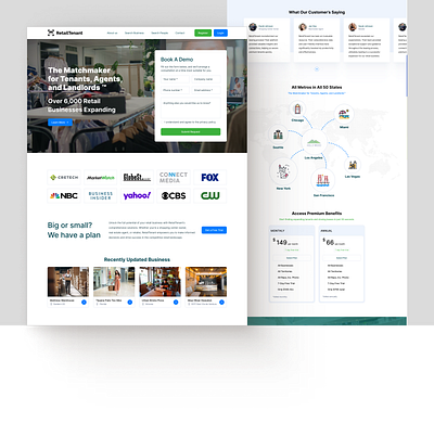 Landing Page for Tenant Website accessibility aesthetics commercial creativity data design grid system real estate shopping centers storefronts ui usability ux vacant spaces