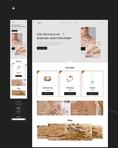 Jewelry landing page design figma minimal responsive ui ux