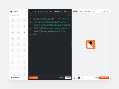 SVGViewer app buttons code desktop app editor icons toolbars tools ui vector graphics web app widgets