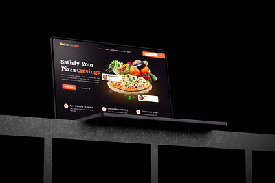 Pizza Shop Website Design black theme black website ecommerce fastfood website landing page pizza lover pizza resturent pizza shop pizza shop website resturent ui ux website design