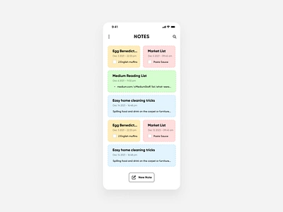 Daily UI - 065 Notes Widget app design application daily ui design mobile design mobile ui notes widget ui