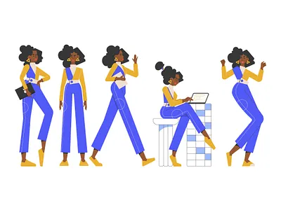 Team characters character girl illustration vector