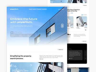 propertium. - Real Estate Landing Page landingpage properti realestate realestatewebsite ui uiux ux