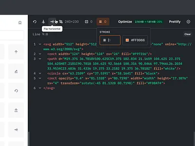 SVGViewer toolbar active app buttons context menu desktop dropdown editor focused hover icons inputs interface states tool toolbar ui