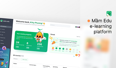 Mầm Edu e-learning platform app e learning education mascot platform product uiux