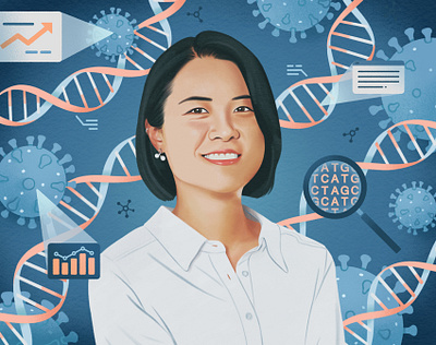 Soo Bin Kwon biology digital editorial folioart helen green illustration portrait realist science stem woman