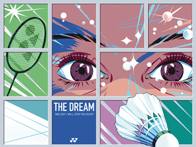 Badminton badminton digital edward tuckwell event folioart graphic novel illustration installation mural panels sport