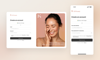 Daily UI #001 - Sign Up app beauty dailyui product skincare ui uiux