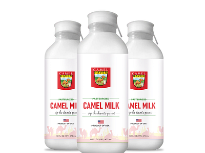 Milk Bottle Label Design bottle label branding camel milk design graphic design illustration label label design milk milk bottle design milk bottle label milk packaging packaging professional label