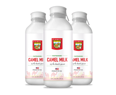 Milk Bottle Label Design bottle label branding camel milk design graphic design illustration label label design milk milk bottle design milk bottle label milk packaging packaging professional label