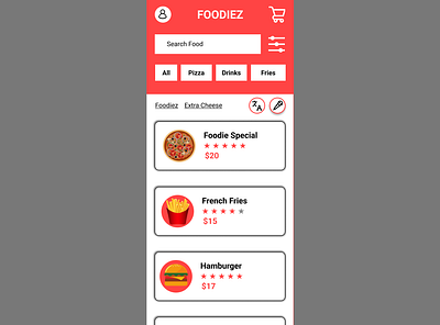 FOODIEZ Fast Food Delivery App android app color interaction design mobile ui ux