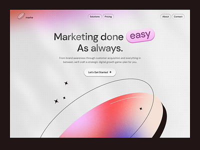 ~ landing page – marketing ~ abstract colorful gradient hero section interface landing page marketing pink shadow ui ux web website