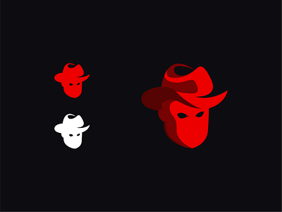 Outlaw Logo Design aggressive branding cowboy flat hat logo logomark mascot minimal outlaw red renegade