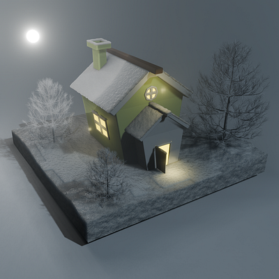 Low Poly 3D Model 45: Snow House 3d animation app branding design graphic design illustration logo motion graphics typography ui ux vector