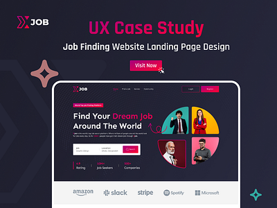 Job Finding Website Case Study case study design job job finding landing page design job finding website job search landing page product design ui ui design ux ux design website