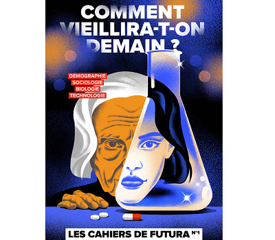 Cover for Les Cahiers de Futura online magazine age design future graphic design illustration magazine medicine medicines pills science vintage