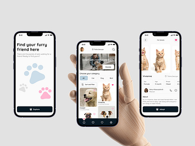 Pet Adoption Mobile App app design design digital figma mobile mobile design petshop ui ui design uiux uiux design ux ux design