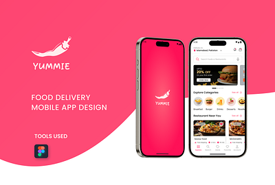 Food Delivery Mobile App Design aesthetic android app cart clean delivery design figma food homescreen ios minimalist mobile mustafa seamless ui ux yummie