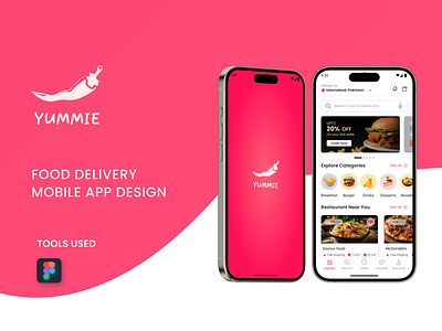 Food Delivery Mobile App Design aesthetic android app cart clean delivery design figma food homescreen ios minimalist mobile mustafa seamless ui ux yummie