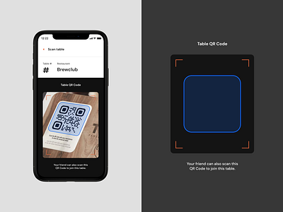 Restaurant App – QR Code app camera app concept design mobileapp product design qrcode scan ui