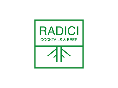 Radici cocktails & beer bar beer brand identity cocktails green logo radici root vegan