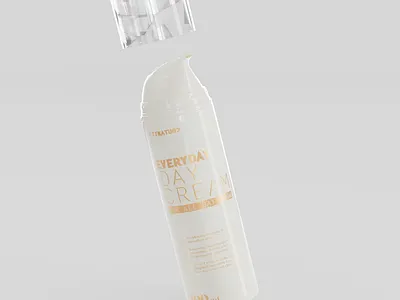 Airless Bottle Label Design for a cream and 3D visualization 3d airless bottle cinema 4d clean cosmetics cream design illustration label minimal packaging redshift simple sleek visualization
