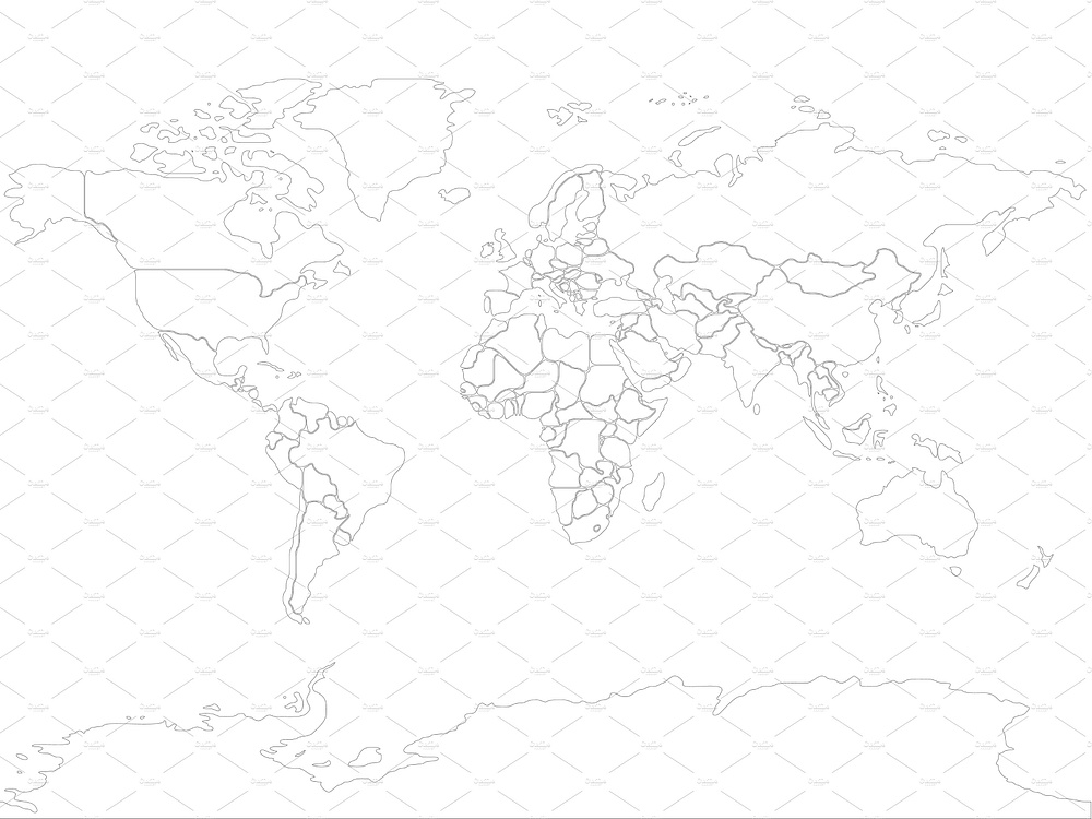 Simplified smooth border World map by Petr Polák on Dribbble