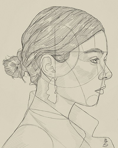 Side Face Portrait Sketch 5 by Oz Galeano art arte artist artofhteday boceto design dibujo digitalart drawing illustration lineart model ozgaleano portrait retrato sketch