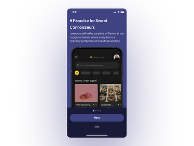 Walkthrough Screen for Food delivery app app app design design mobile app mockup ui ux