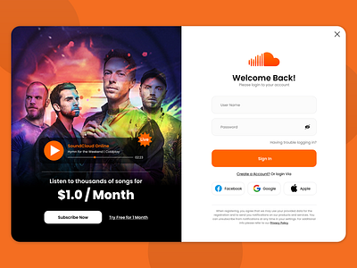 SoundCloud UI/UX Concept app concept figma mobile app design orange color orange theme product design ui ux ux consulting web design