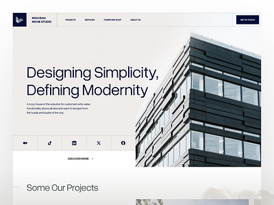 Architecture Studio Website Design architecture branding construction grotesk house landing page lines modern pastel real estate sharp