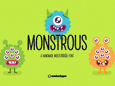 Monstrous - Cute Eroded Font animation font cartoon font chunky font creative font cute type font design