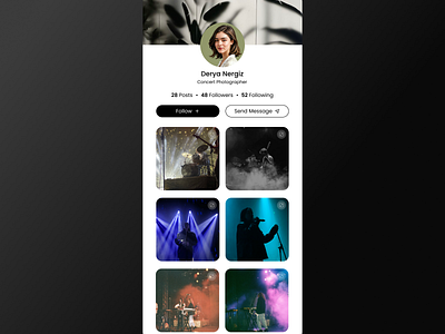 User Profile - Photoly App appdesign dailyui socialmediadesign uidesign userprofile