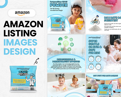Amazon Listing Infographics Images - SLS Foamy Powder amazon branding design graphic design graphicdesign illustration listingimages logo photoshop