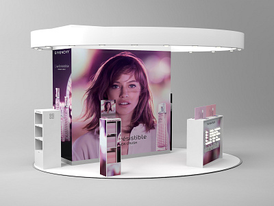 Givenchy - promotional area 3d 3d furniture 3d visualization cinema4d fragrance furniture prepress promotion stand visualization