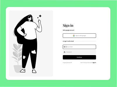 Sign-in Page Monochrome Illustration 2024 black and white design flat flat scene illustration landing page log in page minimal ui monochrome illustration neelpari notion style notion style illustration saloni sign in page vector