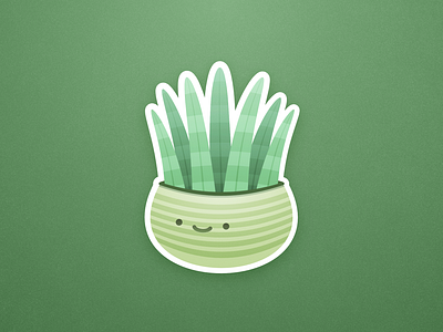 Aloe in a pot 🌿 affinity designer airbrush aloe gradient graphic design grass green illustration plant pot vector