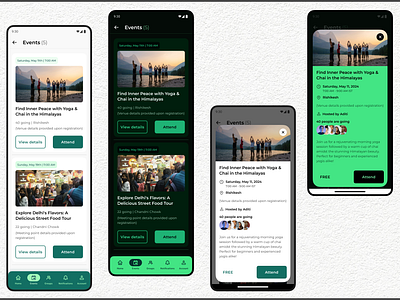 UI Challenge - Day 11 (Explore and Discover) accessibility app design card design color contrast comunity building daily ui dark mode discovery event management light mode mobile ui ui challenge uiux uiux design user experience visual hierarchy wcag