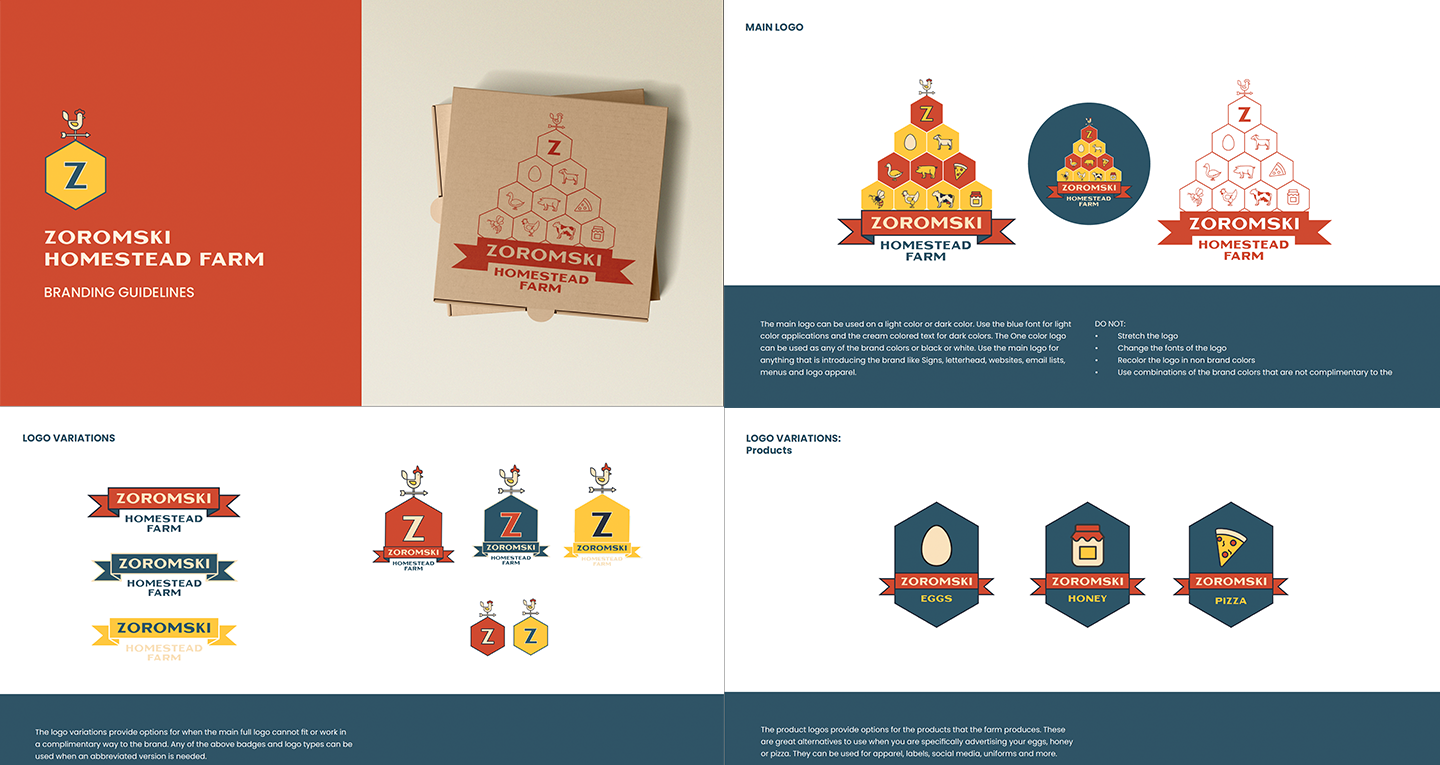 Zoromski Homestead Farm Logo Suite adobe suite brand design branding eggs farm logo graphic design icons illustration logo logo design michigan pizza professional vector wisconsin