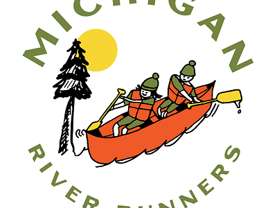 Michigan River Runners Logo branding graphic design illustration logo michigan rivers sticker