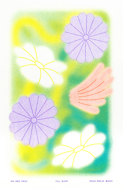 Full Bloom airbrush bloom blooms blur design drawing fantasy floral flower flowers garden graphic design green illustration outdoors risograph